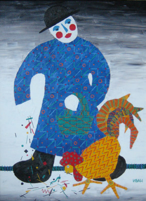 Promenade avec le coq